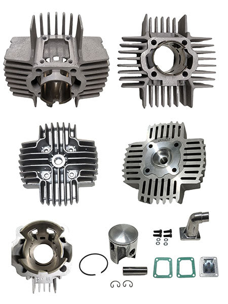 Cilinder polini met kop aluminium nikasil + membraan 65cc 43.5mm puch maxi