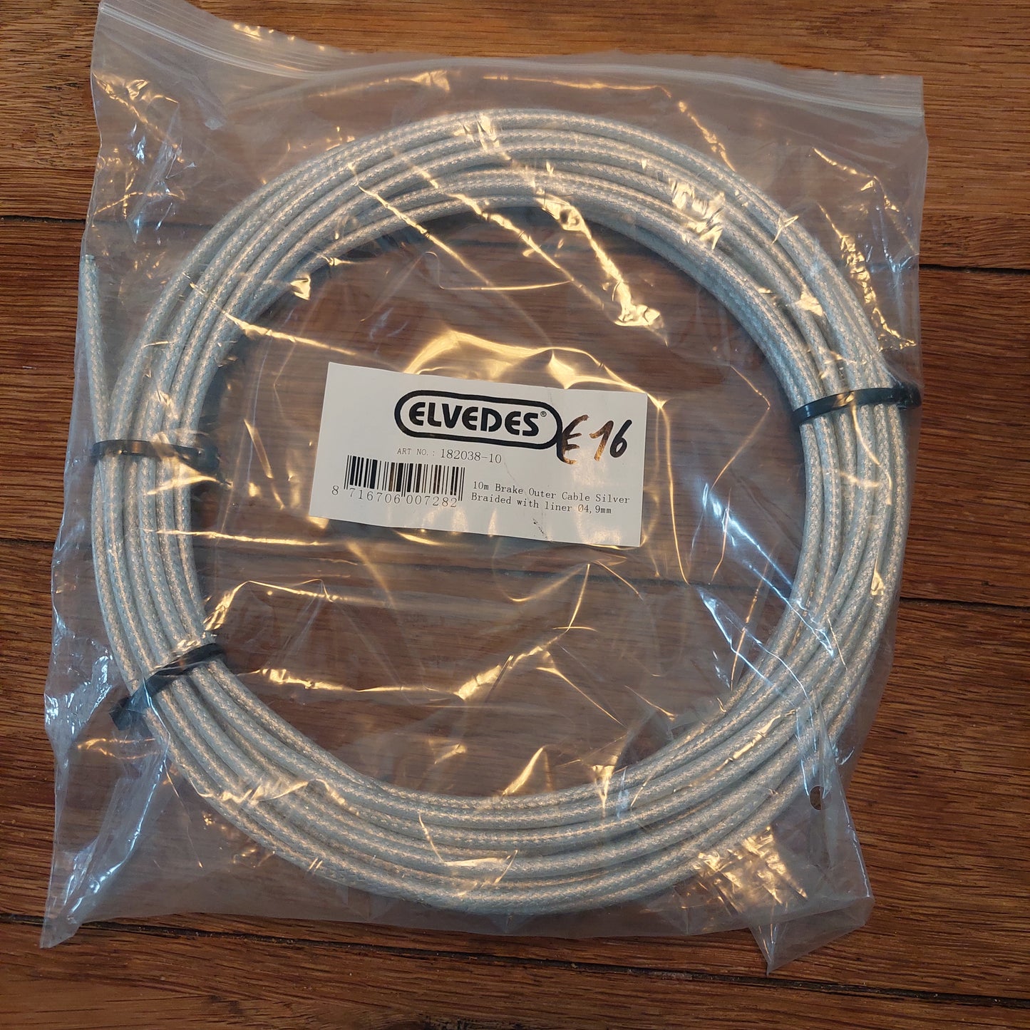 Omvlochten buitenkabel zilver